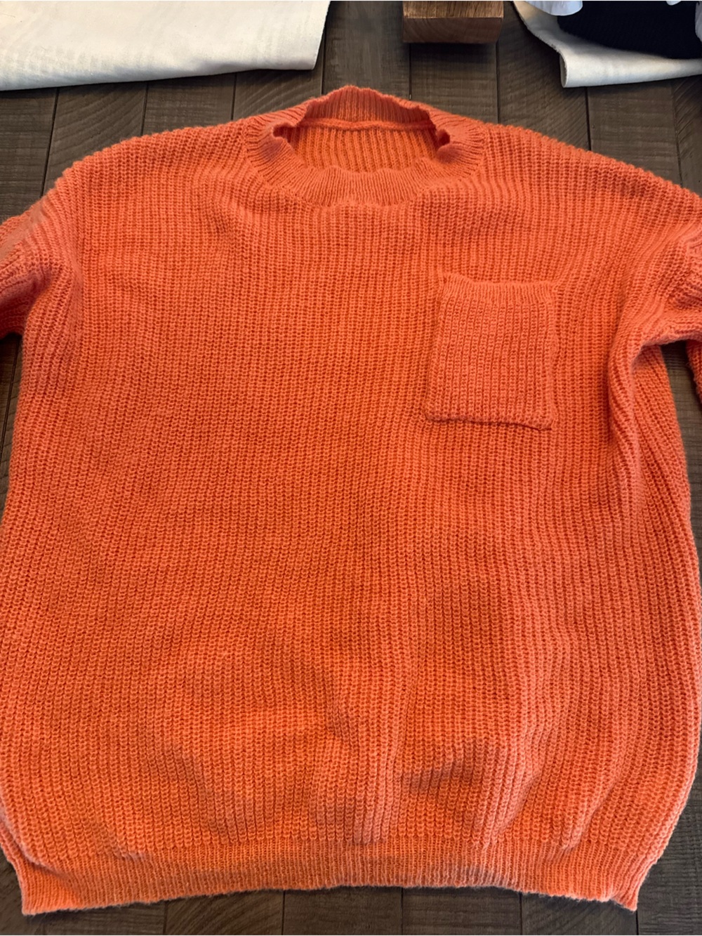 SHEIN Cozy Orange Knit Sweater Top